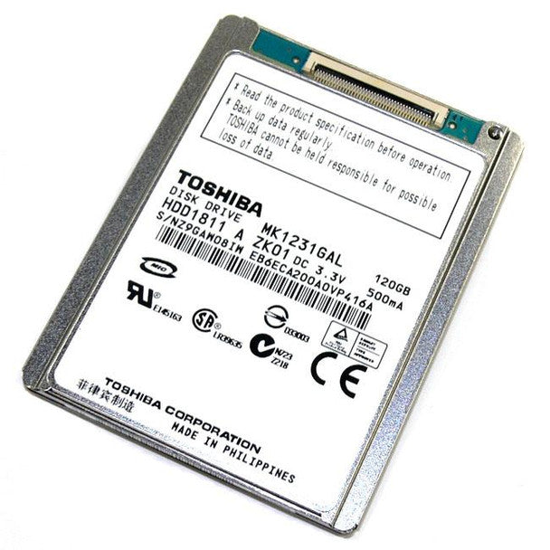 Part No: MK1231GAL - Toshiba MK1231GAL 120 GB 1.8 Internal Hard Drive - IDE Ultra ATA/100 (ATA-6) - 4200 rpm - 8 MB Buffer
