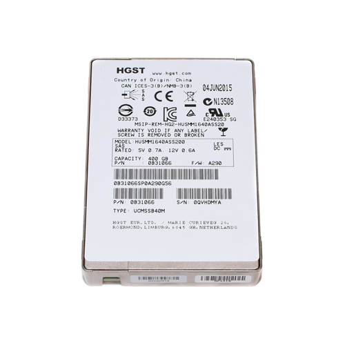HGST 0B31066 Ultrastar SSD1600MM Series 400GB Multi-Level Cell SAS 12Gb/S Mainstream Endurance (Crypto Sanitize) 2.5-Inch Solid State Drive - New