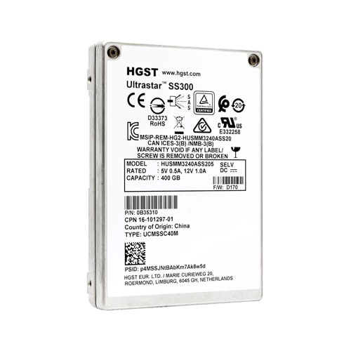HGST HUSMM3240ASS205 Ultrastar DC SS300 Series 400GB Multi-Level Cell SAS 12Gb/S Mainstream Endurance (TCG FIPS) 2.5-Inch Solid State Drive - Refurbished