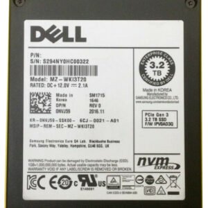 Dell NVJ59 3.2TB Multi-Level Cell PCI Express NVMe 3.0 X4 Write Intensive 2.5-Inch Solid State Drive - New