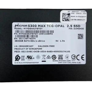 Dell W6G21 3.84TB SATA 6Gb/S 2.5-Inch Solid State Drive - New
