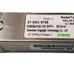 SonicWall 01-SSC-9789 1.25Gb/S 1000Base-Sx Multi-Mode Fiber 550m 850nm Duplex LC Connector SFP Transceiver Module SonicWall Part Number: 01-SSC-9789  - New