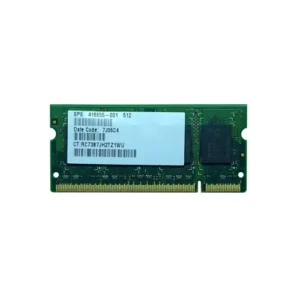 HP 418855-001 512MB DDR2-667/PC2-5300 SODIMM 200-Pin CL5 Dual Rank X16 Non-ECC Unbuffered Memory Module HP Part Number: 418855-001  - New