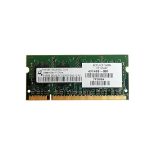 HP 431402-001 512MB DDR2-667/PC2-5300 SODIMM 200-Pin CL5 Dual Rank X16 Non-ECC Unbuffered Memory Module HP Part Number: 431402-001  - New