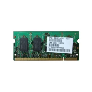 HP 446429-001 1GB DDR2-667/PC2-5300 SODIMM 200-Pin CL5 Dual Rank X8 Non-ECC Unbuffered Memory Module HP Part Number: 446429-001  - New