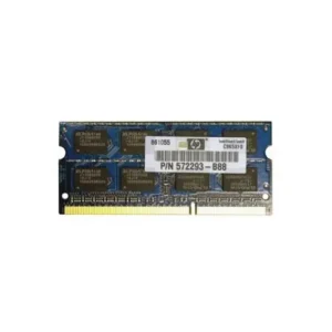HP 572293-B88 2GB DDR3-1333/PC3-10600 SODIMM 204-Pin CL9 Dual Rank X8 Non-ECC Unbuffered Memory Module HP Part Number: 572293-B88  - New