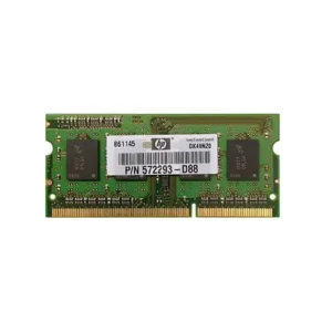 HP 572293-D88 2GB DDR3-1333/PC3-10600 SODIMM 204-Pin CL9 Dual Rank X8 Non-ECC Unbuffered Memory Module HP Part Number: 572293-D88  - New