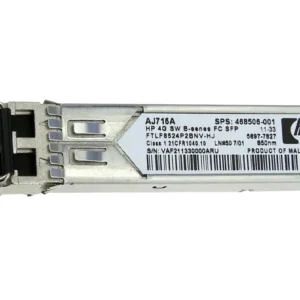 HP AJ715AB B-Series 4Gb/S 4GBase-SW Multi-Mode Fibre 850nm 150m Fibre Channel Duplex LC Connector SFP Transceiver Module HP Part Number: AJ715AB  - New
