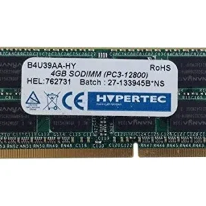 HP B4U39AA 4GB DDR3-1600/PC3-12800 SODIMM 204-Pin CL11 Single Rank X8 Non-ECC Unbuffered Memory Module HP Part Number: B4U39AA  - New