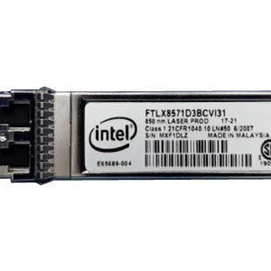 Intel FTLX8571D3BCVI31 10Gb/S 10GBase-SR Multi-Mode Fibre 850nm Duplex LC Connector SFP+ Transceiver Module Intel Part Number: FTLX8571D3BCVI31  - New