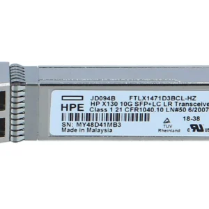 HP JD094-61001 ProCurve X130 10Gb/S 10GBase-LR Single-Mode Fibre 1310nm 10km Duplex LC Connector SFP+ Transceiver Module HP Part Number: JD094-61001  - New