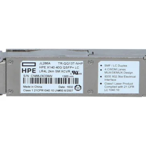 HP JL286AR X140 40Gb/S 40GBase-LRL4 Single-Mode Fibre 1310nm 2km LC Connector QSFP+ Transceiver Module HPE Part Number: JL286AR  - New