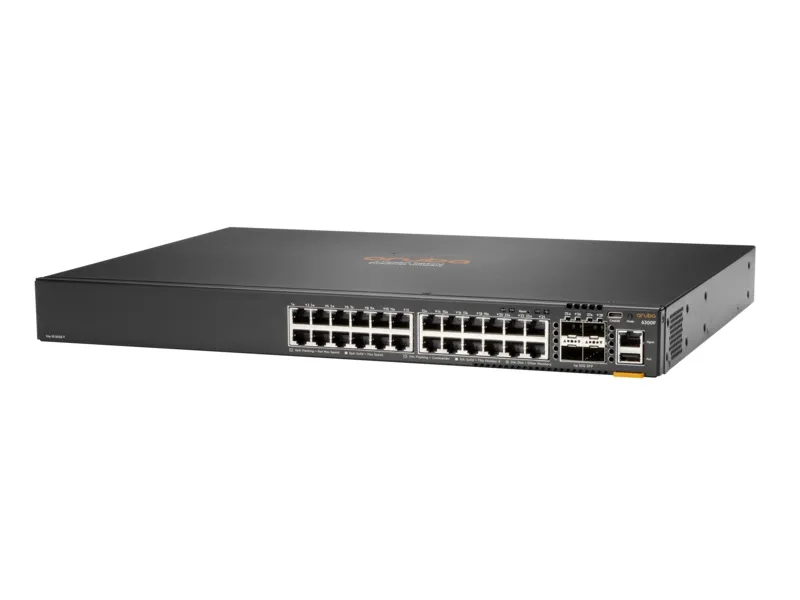 HPE JL668A#ABA Aruba CX 6300 Series 6300F 24xPorts PoE+ 1000Base-T + 4xPorts SFP56 Layer3 Managed 1U Stackable Gigabit Ethernet Switch HPE Part Number: JL668A#ABA - New