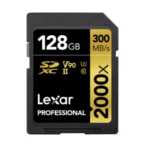 Lexar LSD2000128G-BNNNG 128GB Professional 2000x 300Mb/S SDXC V90 UHS-II U3 Memory Card - New